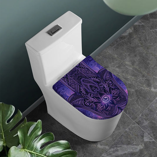 Purple Hamsa Hand Print Toilet Lid Cover