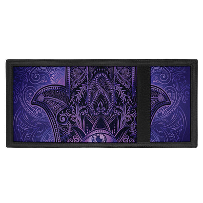 Purple Hamsa Hand Print Trifold Wallet