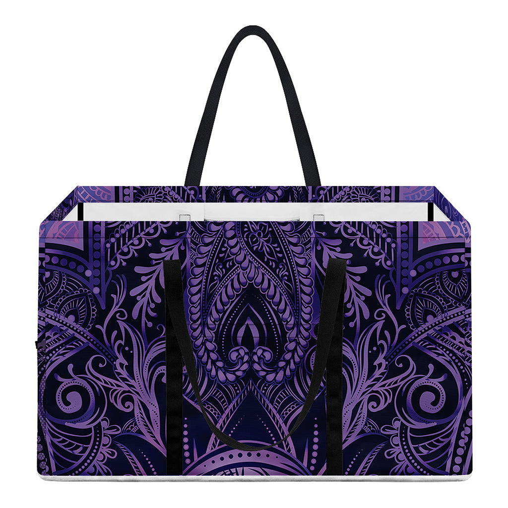 Purple Hamsa Hand Print Utility Tote Bag