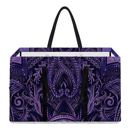 Purple Hamsa Hand Print Utility Tote Bag