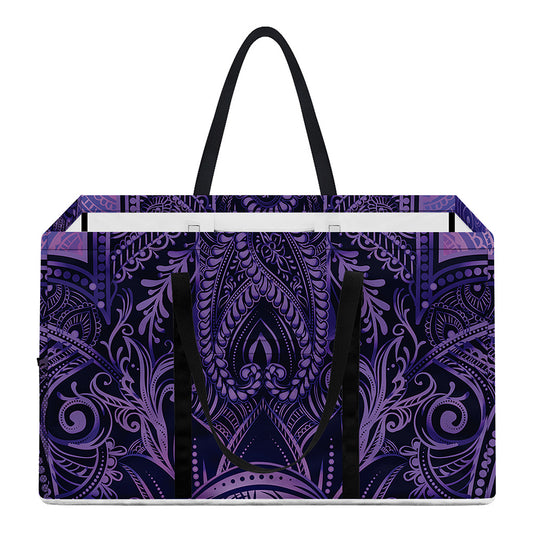 Purple Hamsa Hand Print Utility Tote Bag