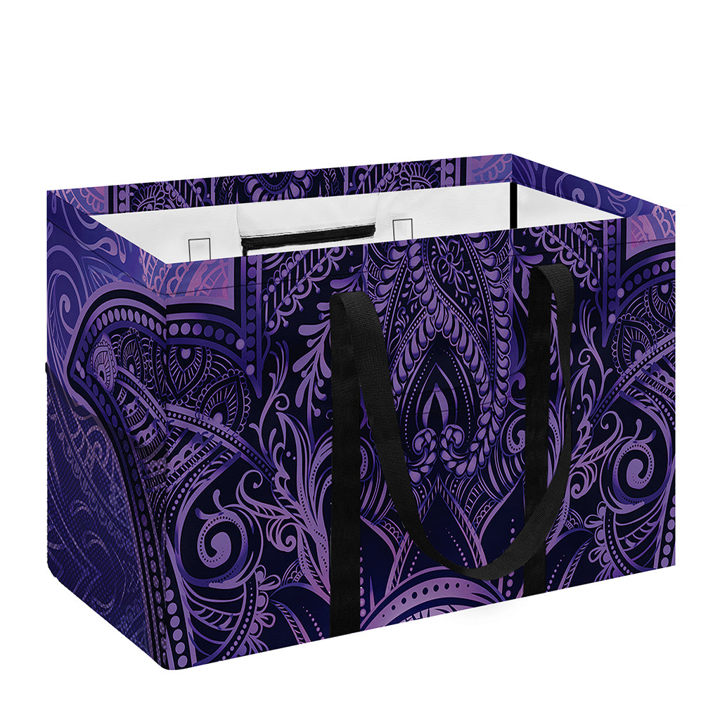 Purple Hamsa Hand Print Utility Tote Bag