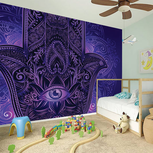 Purple Hamsa Hand Print Wall Sticker