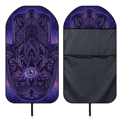 Purple Hamsa Hand Print Waterproof Car Seat Cover
