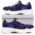 Purple Hamsa Hand Print White Chunky Shoes