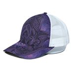 Purple Hamsa Hand Print White Mesh Trucker Cap