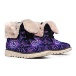 Purple Hamsa Hand Print Winter Boots