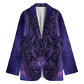 Purple Hamsa Hand Print Women's Cotton Blazer
