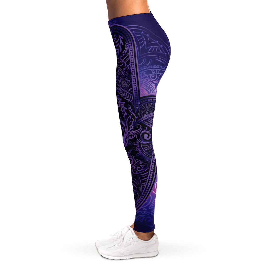 Purple Hamsa Hand Print Women's Leggings