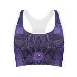 Purple Hamsa Hand Print Women's Sports Bra
