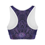 Purple Hamsa Hand Print Women's Sports Bra