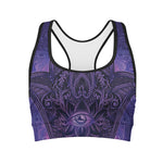 Purple Hamsa Hand Print Women's Sports Bra