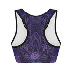 Purple Hamsa Hand Print Women's Sports Bra