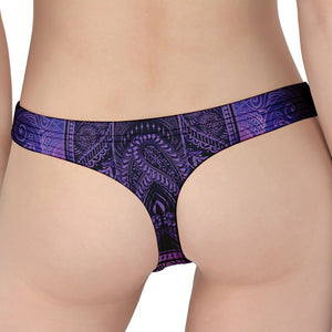 Purple Hamsa Hand Print Women's Thong