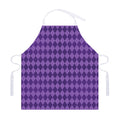 Purple Harlequin Pattern Print Adjustable Apron