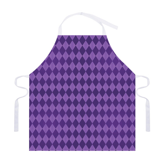 Purple Harlequin Pattern Print Adjustable Apron