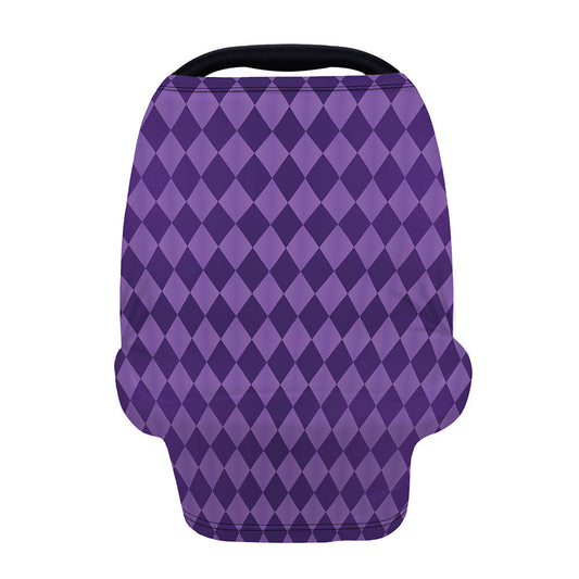 Purple Harlequin Pattern Print Baby Seat Cover
