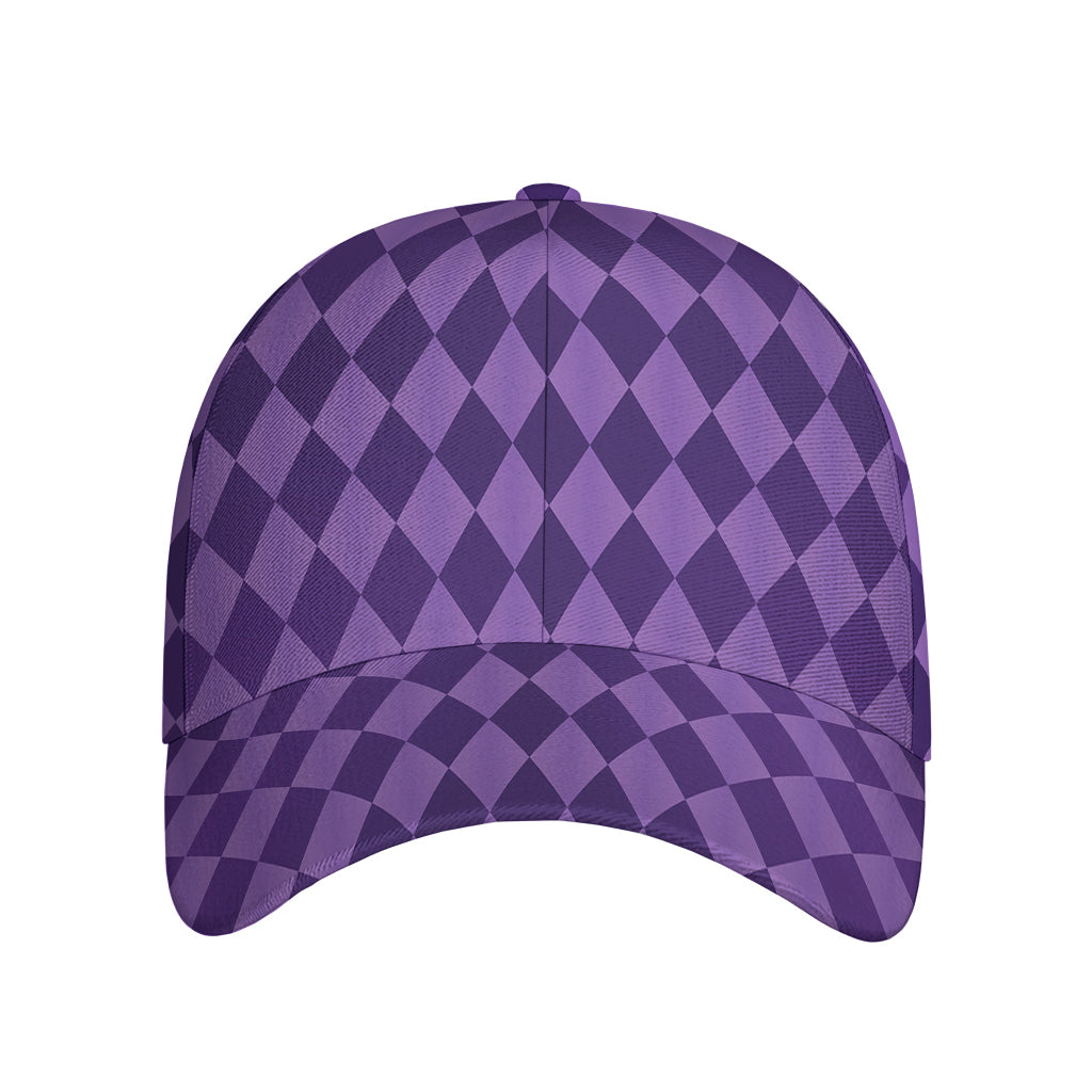 Purple Harlequin Pattern Print Baseball Cap