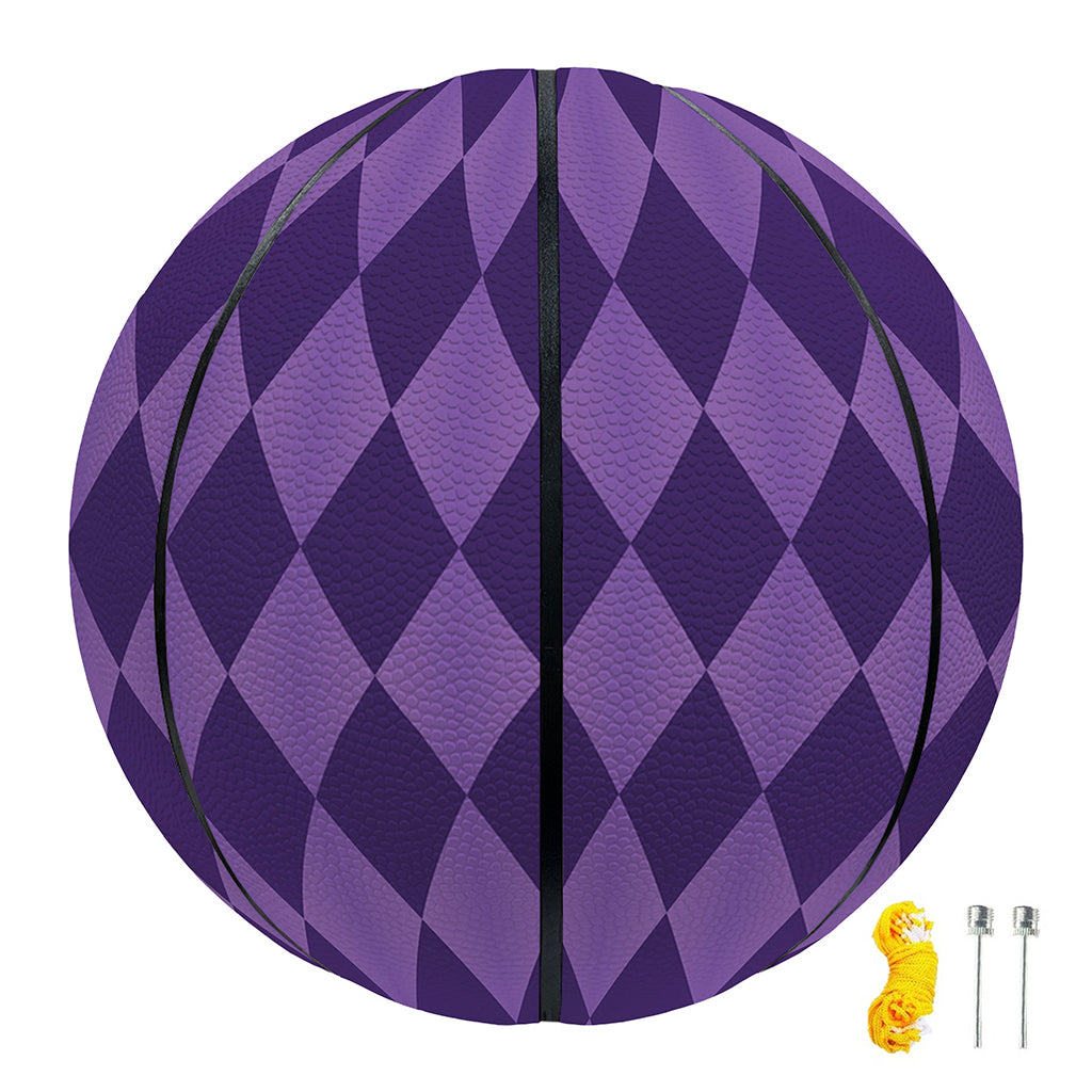 Purple Harlequin Pattern Print Basketball