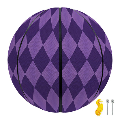 Purple Harlequin Pattern Print Basketball