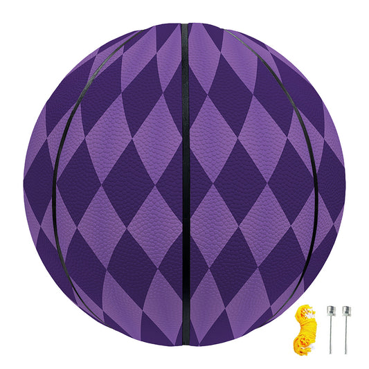 Purple Harlequin Pattern Print Basketball