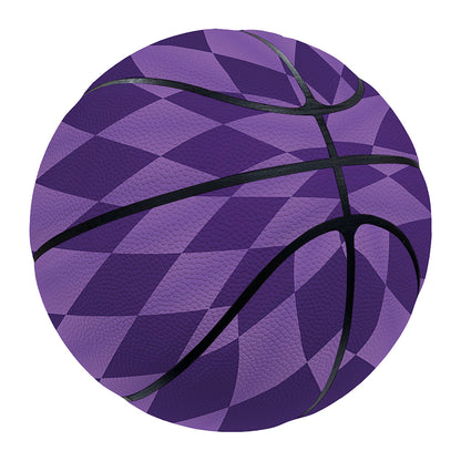 Purple Harlequin Pattern Print Basketball