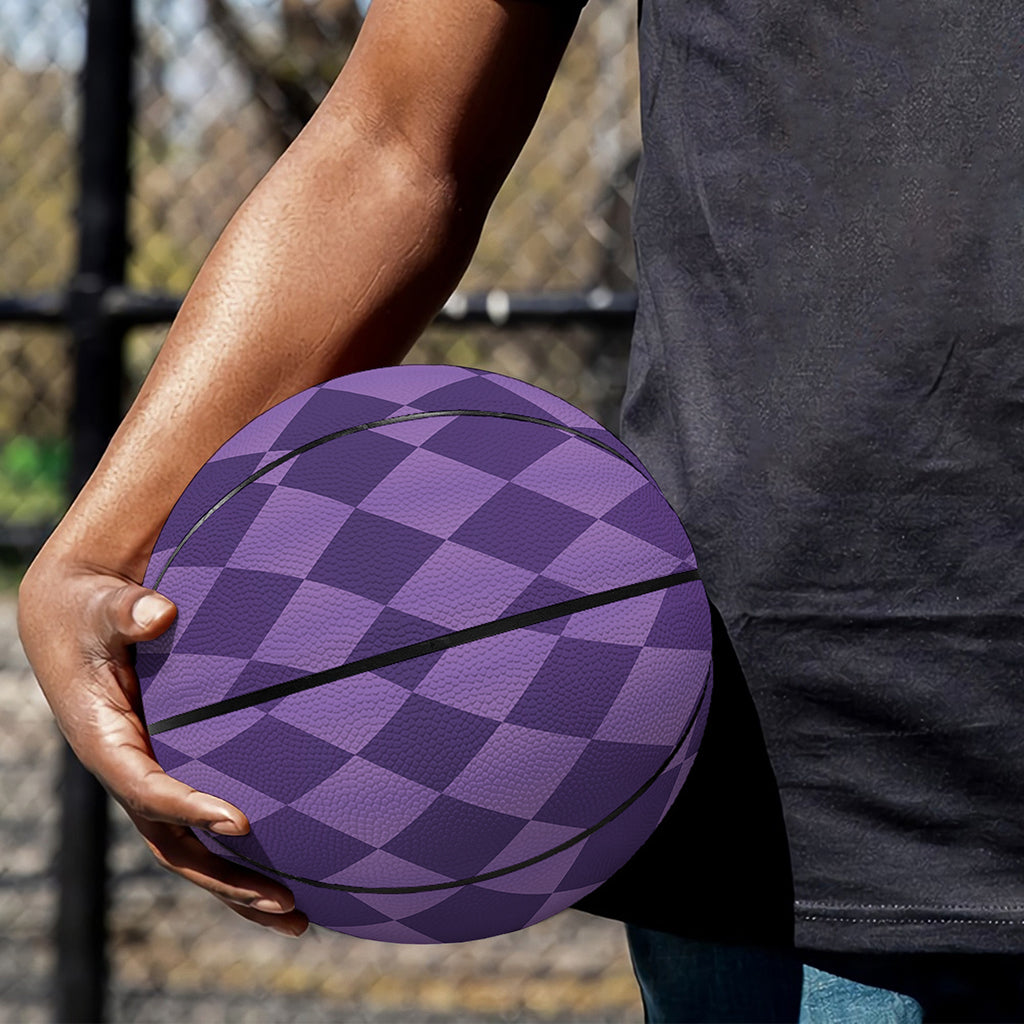 Purple Harlequin Pattern Print Basketball