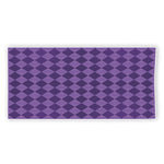 Purple Harlequin Pattern Print Beach Towel