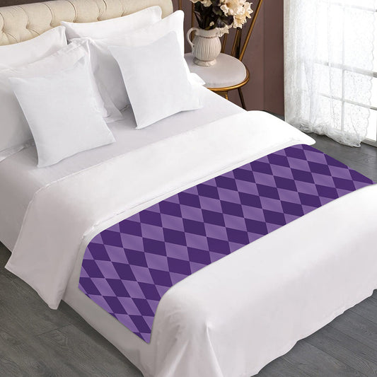 Purple Harlequin Pattern Print Bed Runner