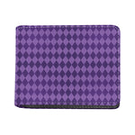 Purple Harlequin Pattern Print Bifold Wallet