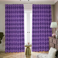 Purple Harlequin Pattern Print Dimout Pencil Pleat Curtains