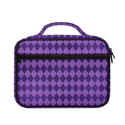 Purple Harlequin Pattern Print Briefcase Bible Bag