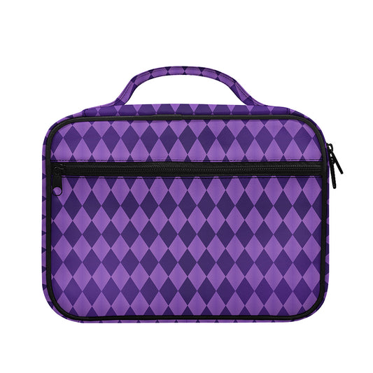 Purple Harlequin Pattern Print Briefcase Bible Bag