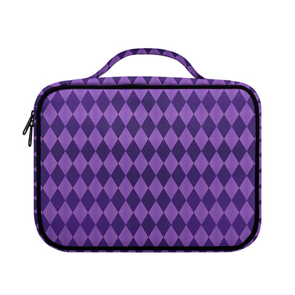 Purple Harlequin Pattern Print Briefcase Bible Bag