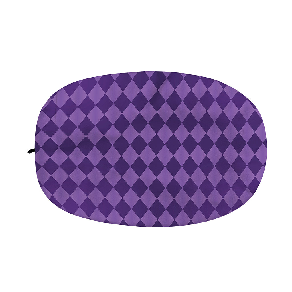 Purple Harlequin Pattern Print Car Side Mirror Covers