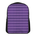 Purple Harlequin Pattern Print Casual Backpack