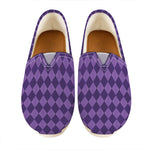 Purple Harlequin Pattern Print Casual Shoes