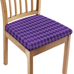 Purple Harlequin Pattern Print Chair Cushion Cover