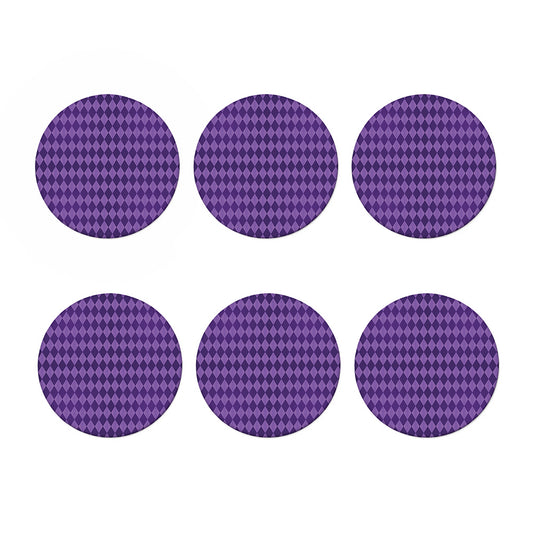 Purple Harlequin Pattern Print Coaster Set