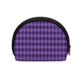 Purple Harlequin Pattern Print Coin Purse