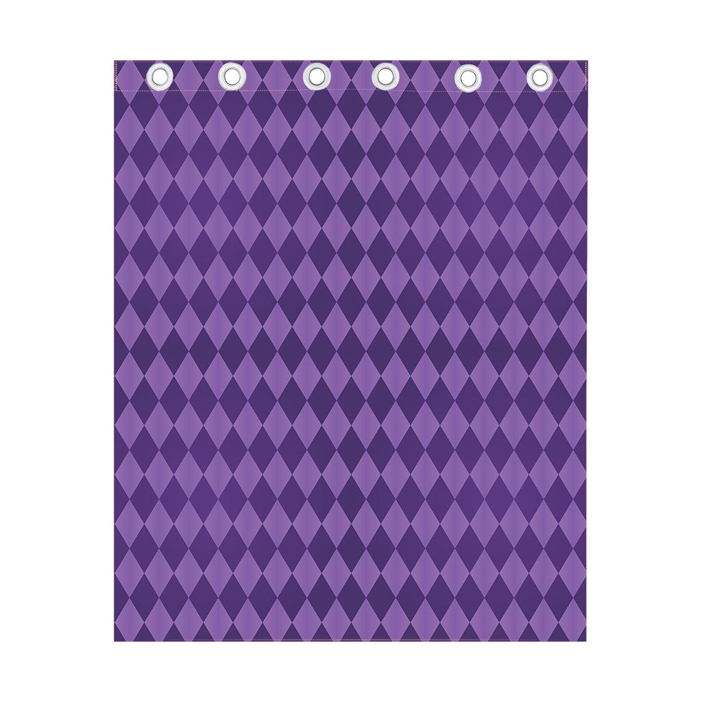 Purple Harlequin Pattern Print Curtain
