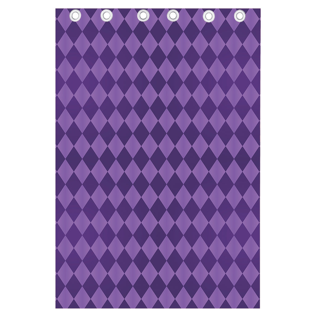 Purple Harlequin Pattern Print Curtain