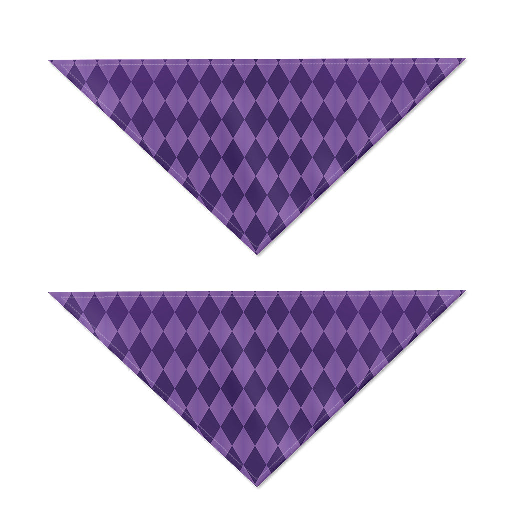 Purple Harlequin Pattern Print Dog Bandana
