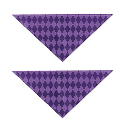 Purple Harlequin Pattern Print Dog Bandana