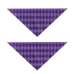 Purple Harlequin Pattern Print Dog Bandana