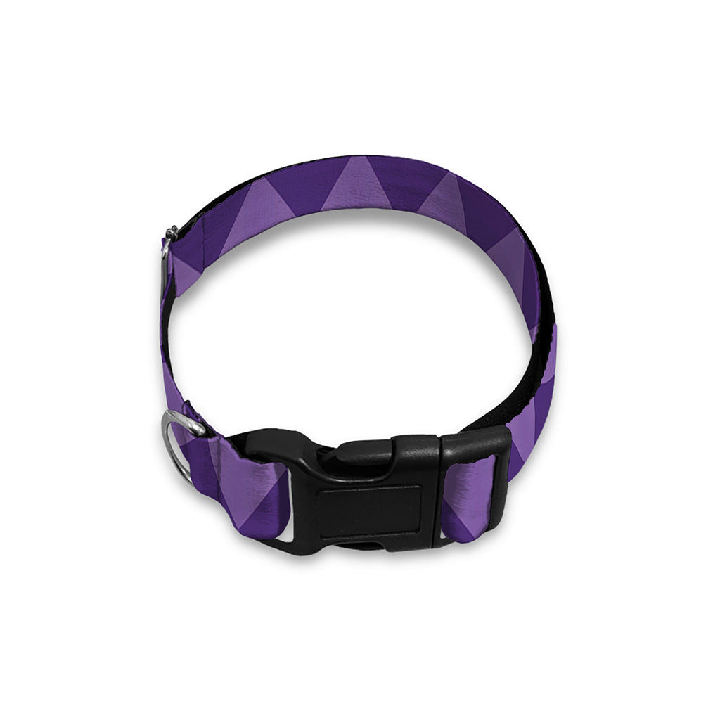 Purple Harlequin Pattern Print Dog Collar