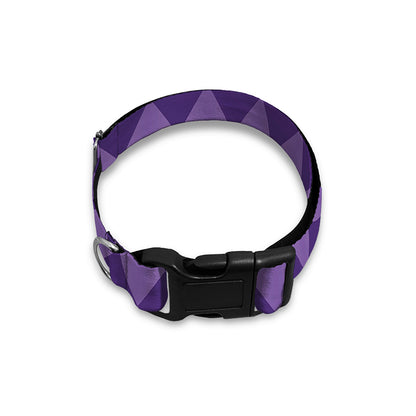 Purple Harlequin Pattern Print Dog Collar