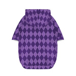 Purple Harlequin Pattern Print Dog Zip Up Hoodie