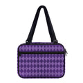 Purple Harlequin Pattern Print Double Strap Bible Bag