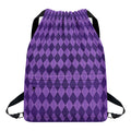 Purple Harlequin Pattern Print Drawstring Backpack